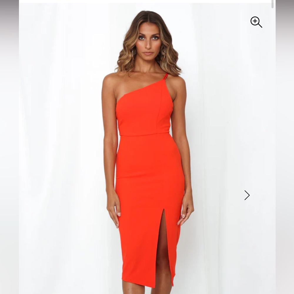 Hello Molly One Shoulder Midi Dress
